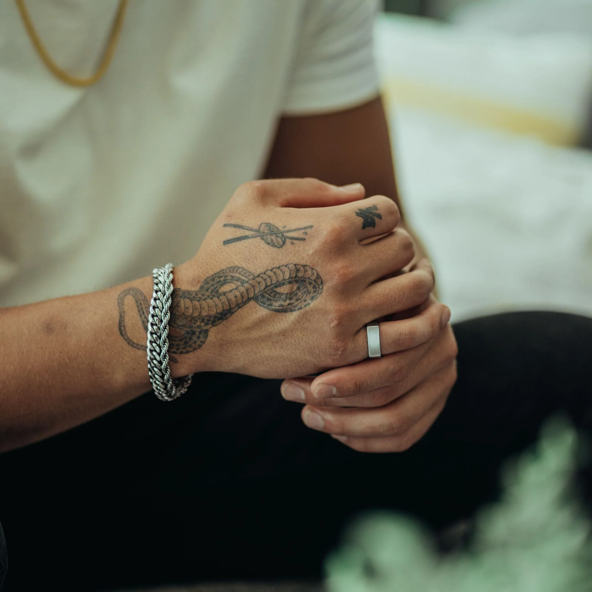 Cuban 8mm + Rope 5mm Bracelet Stack - Silver RG321+RG323 - Image 3