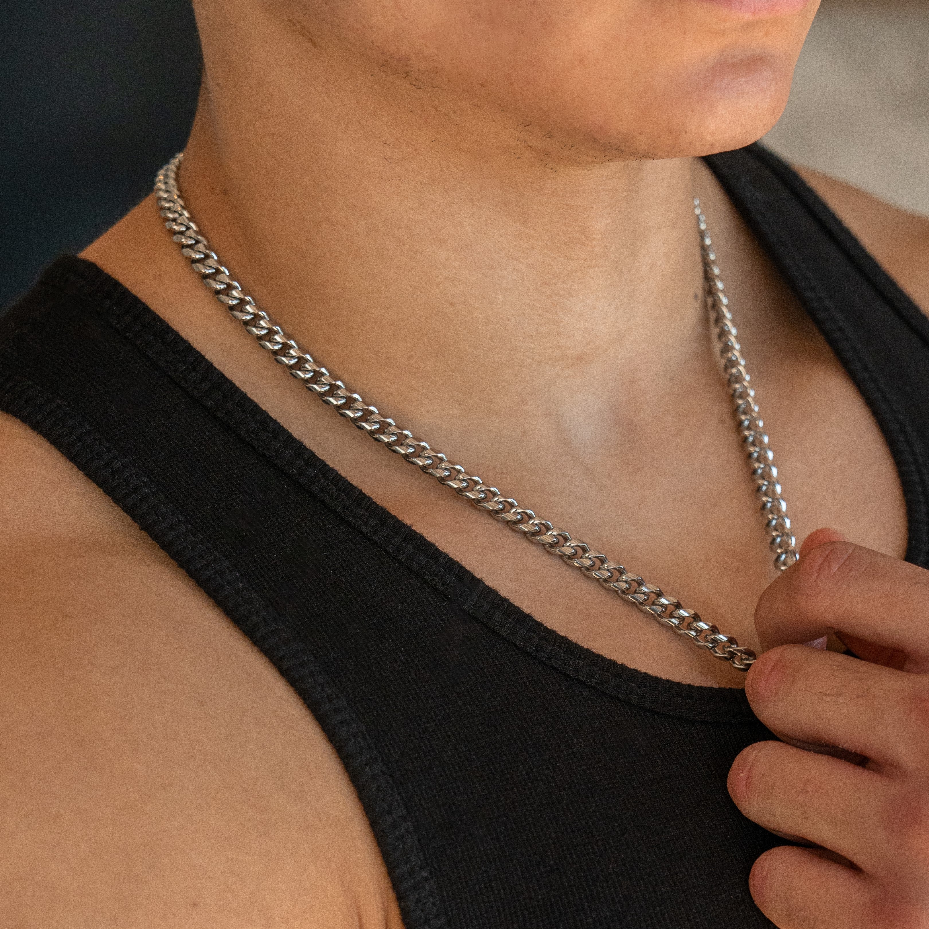 Cuban Link 7mm - Silver RG154 - Image 3