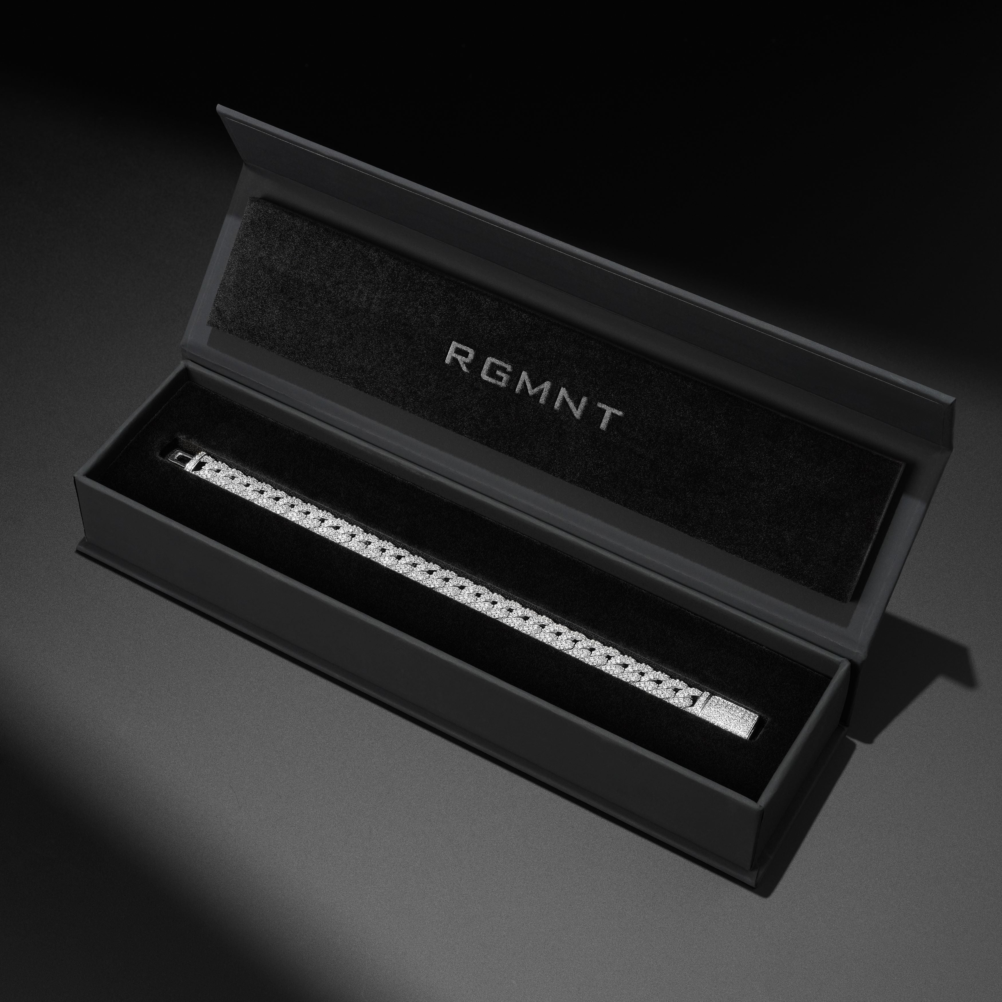 Iced Cuban Bracelet 10mm - Silver RG362 - Image 5