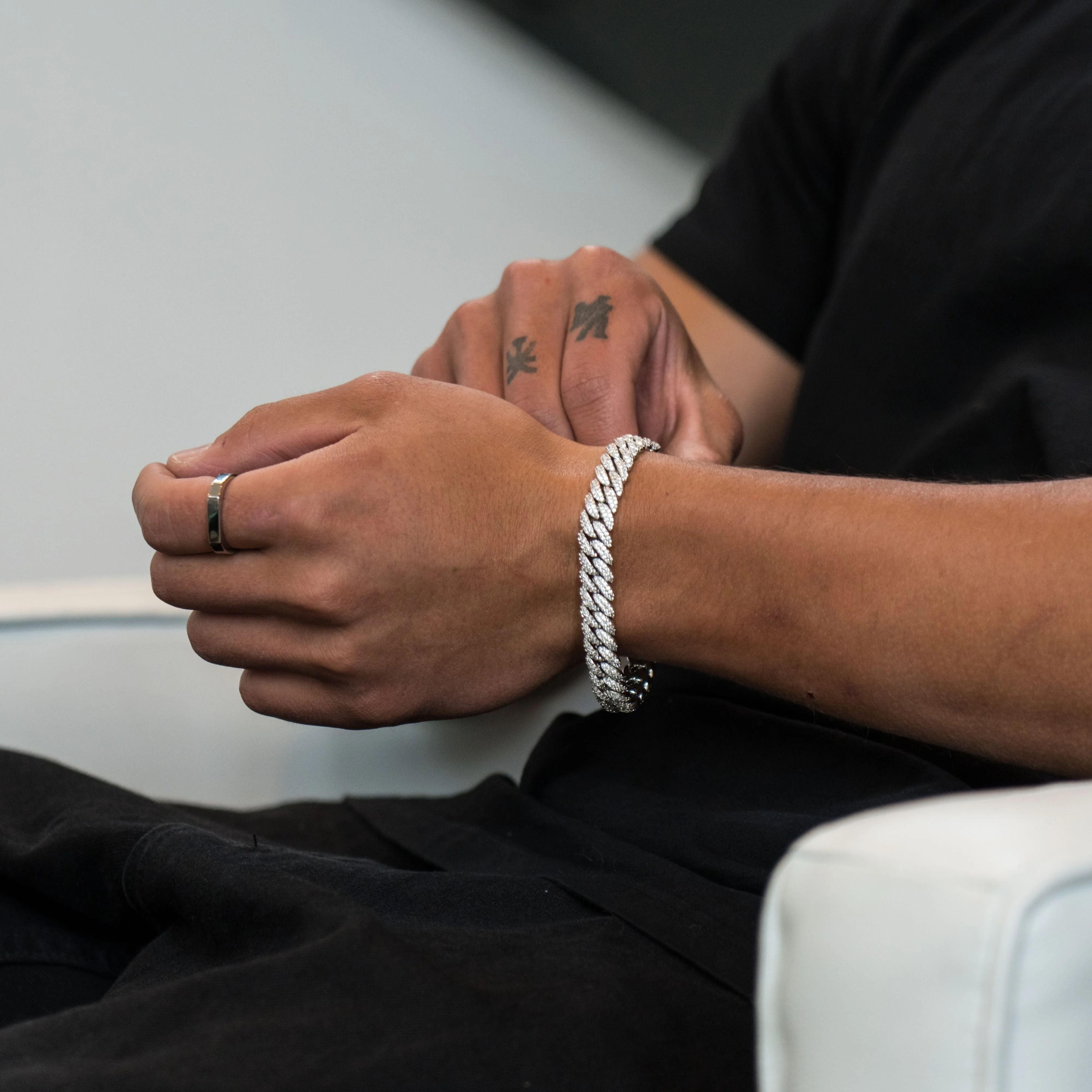 Iced Cuban Bracelet 10mm - Silver RG362 - Image 6