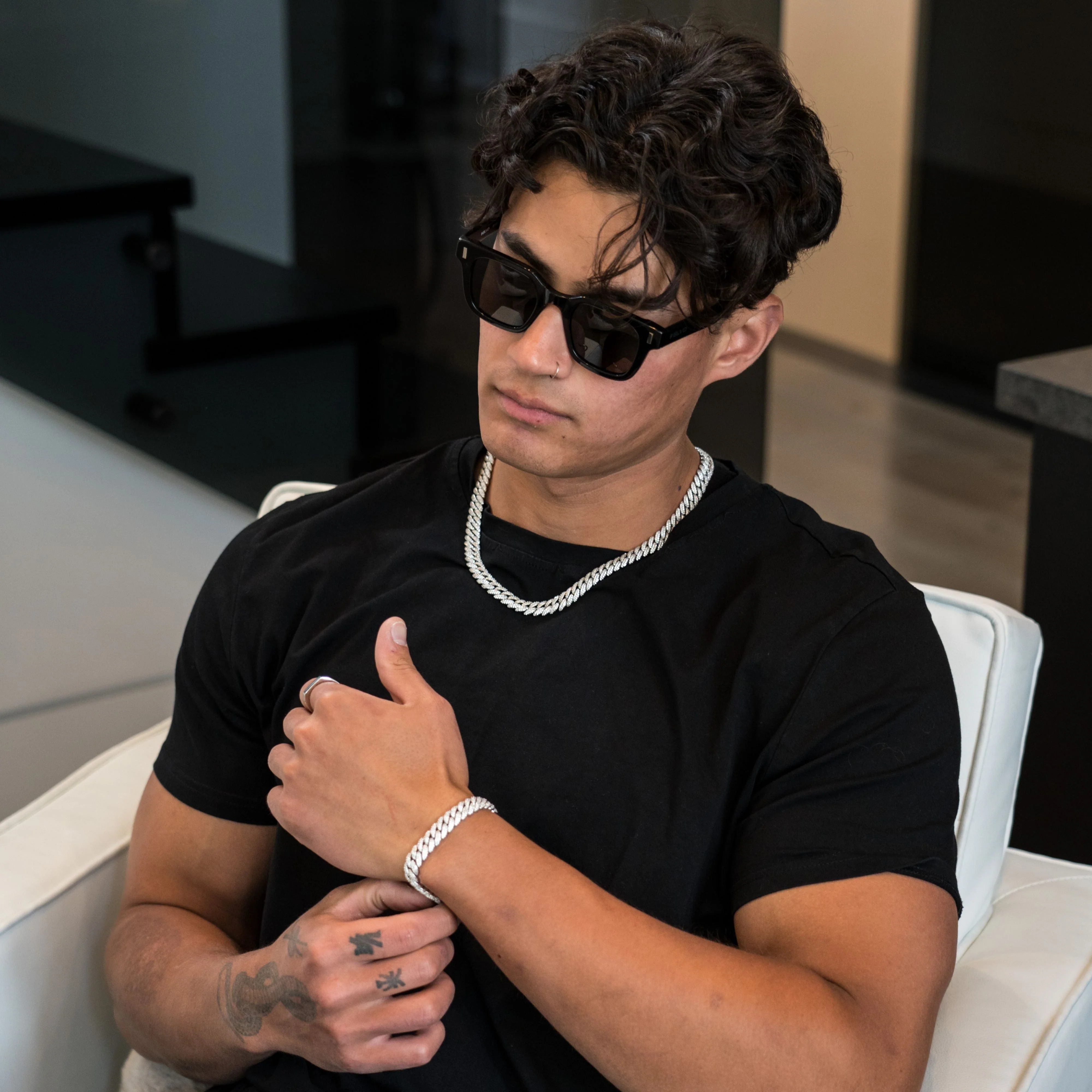 Iced Cuban Bracelet 10mm - Silver RG362 - Image 9