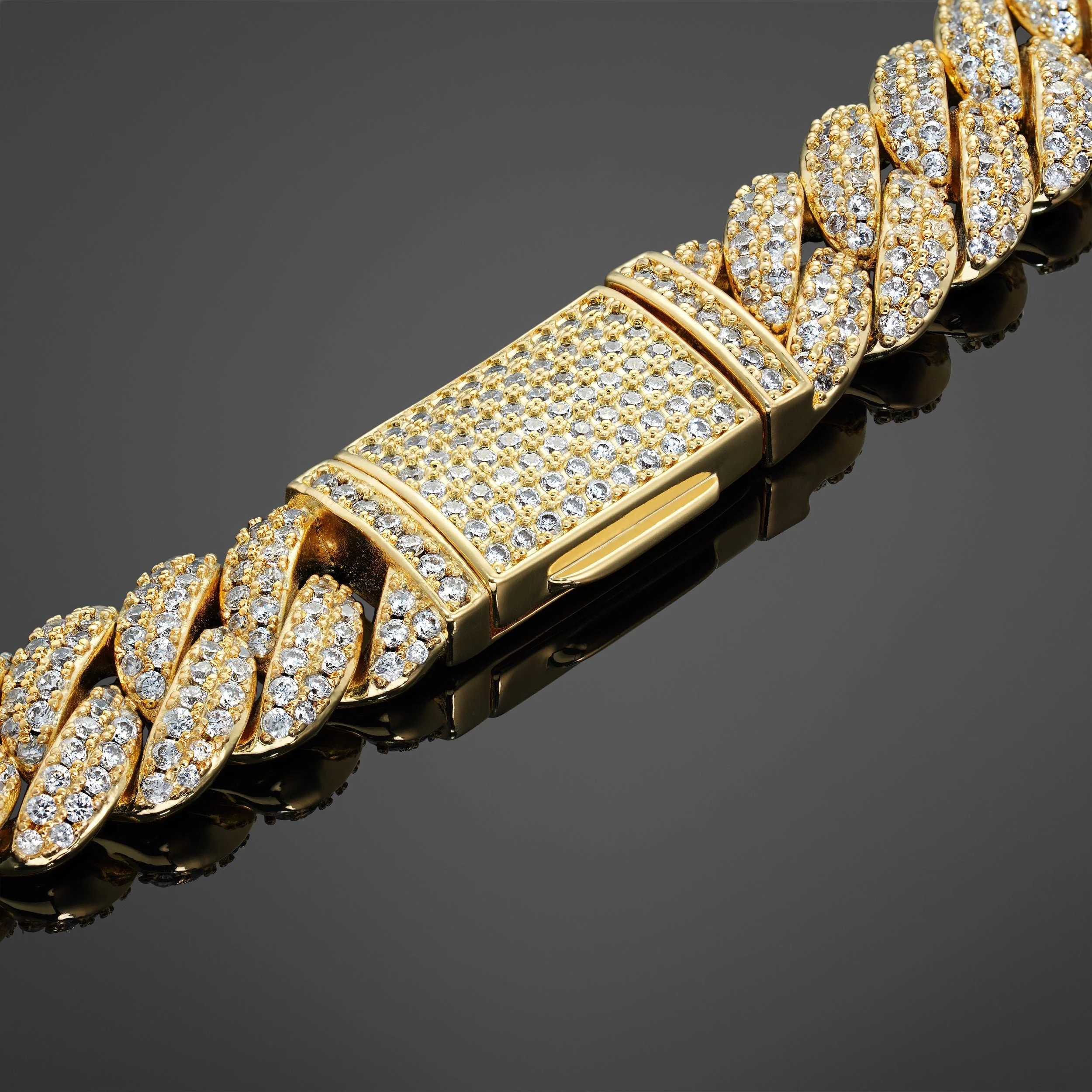 Iced Cuban Chain 10mm - Gold RG168 - Image 3