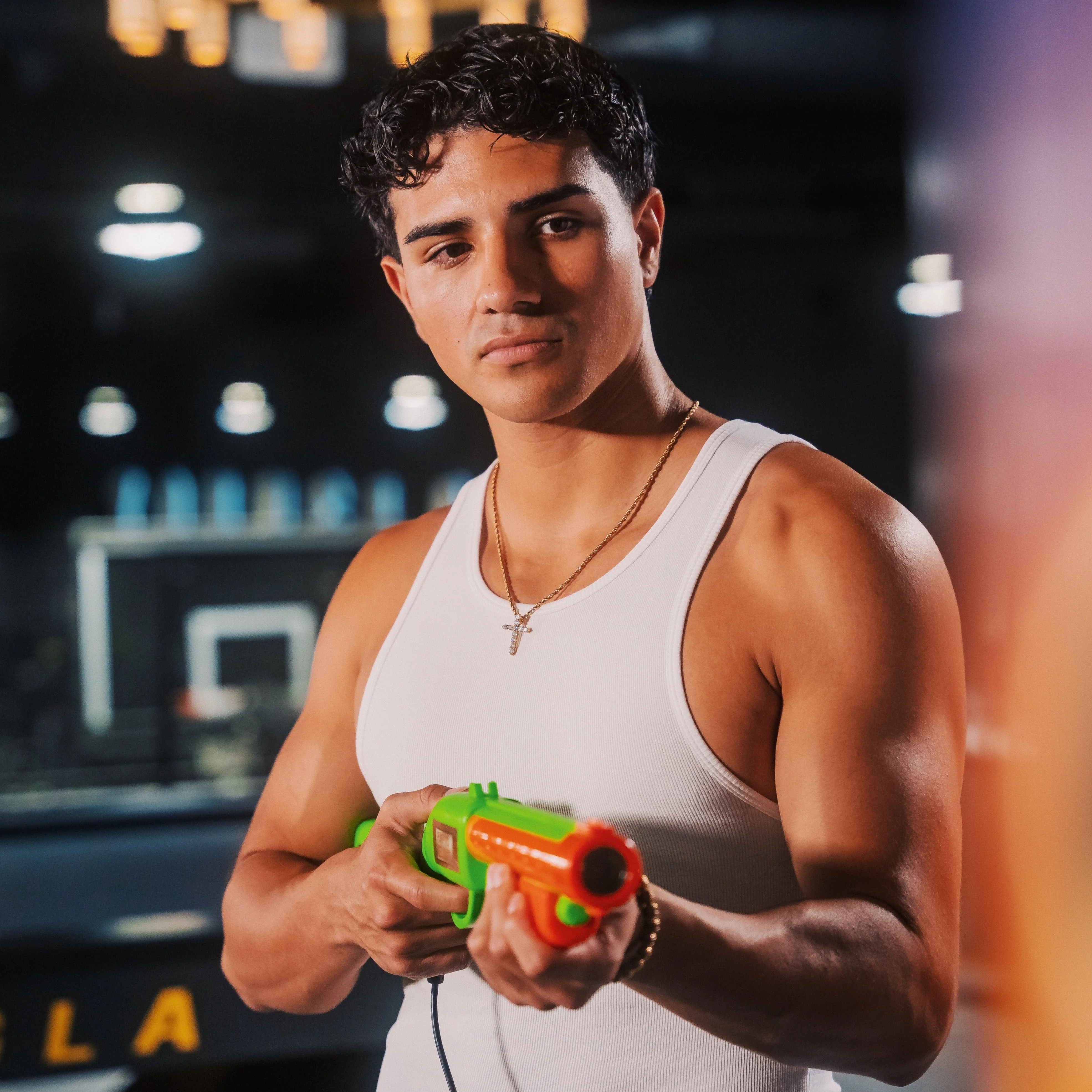 Mini Iced Cross Pendant - Gold RG111G - Image 4