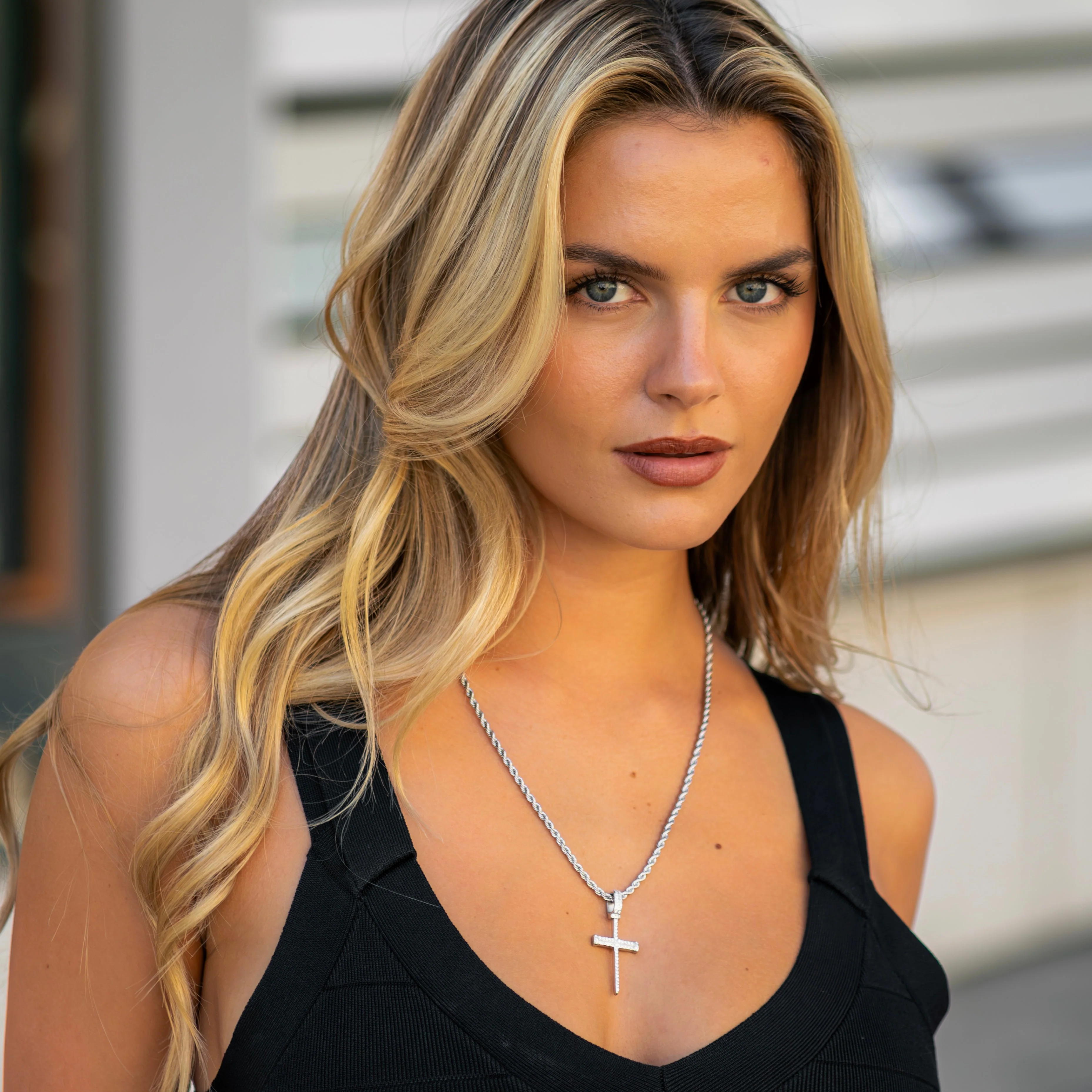 Iced Nail Cross - Silver RG114S - Image 6