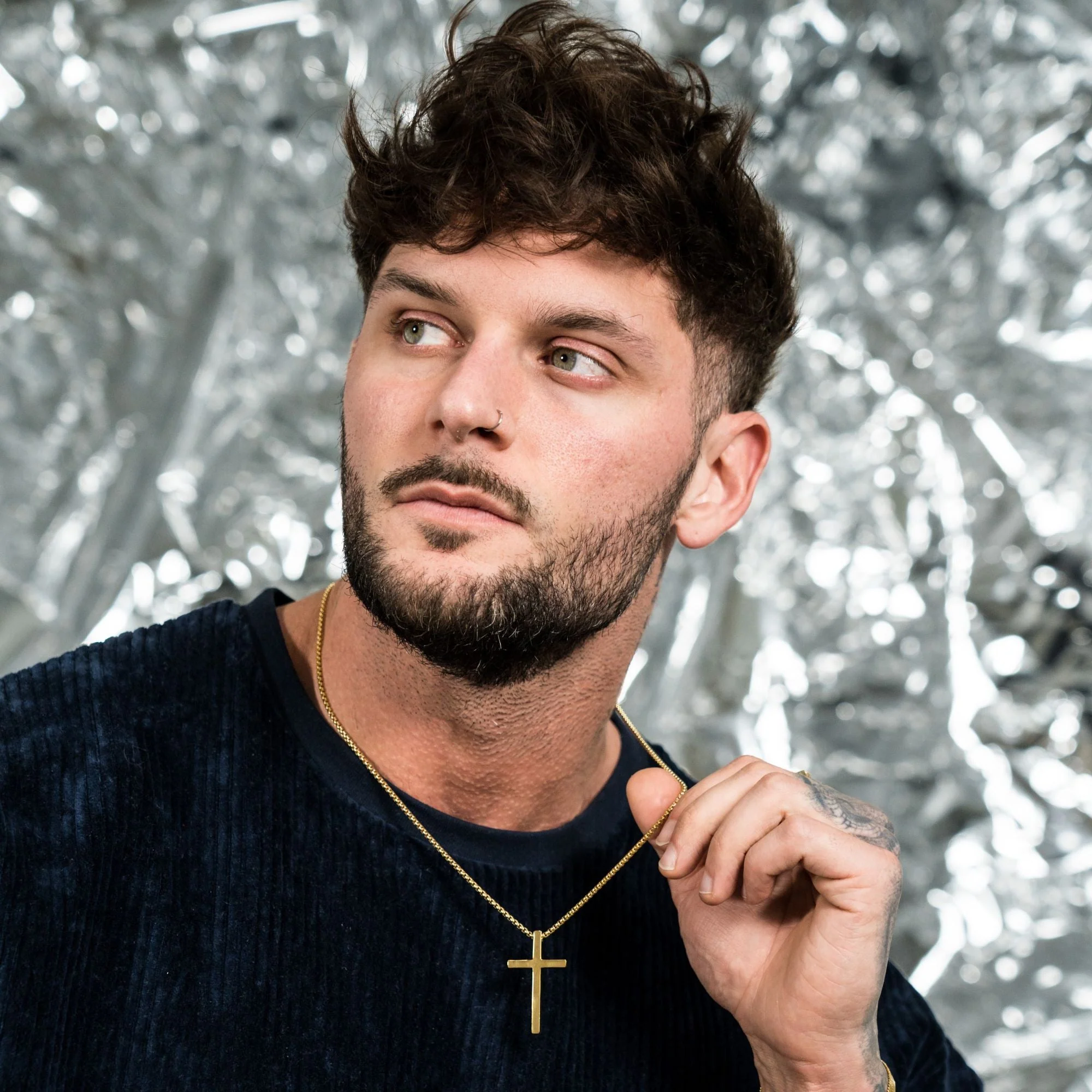 The Bold Cross Pendant - Gold RG160 - Image 3